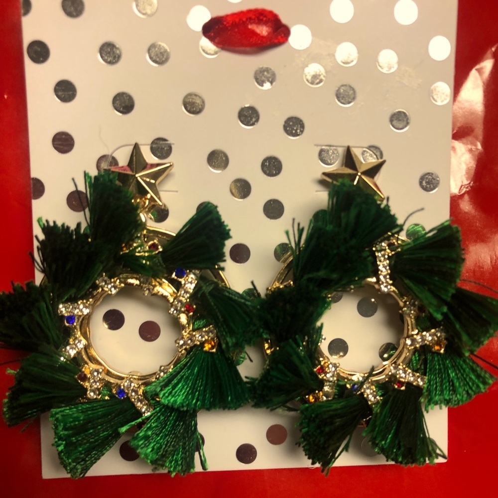 Green Wreath/Christmas Earrings